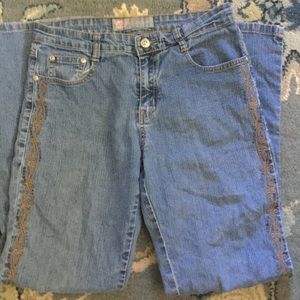 COS medium Wash Boho Hippie Embellished Jeans